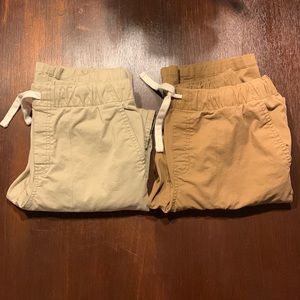 2 pair of Boys' Khaki Drawstring paints